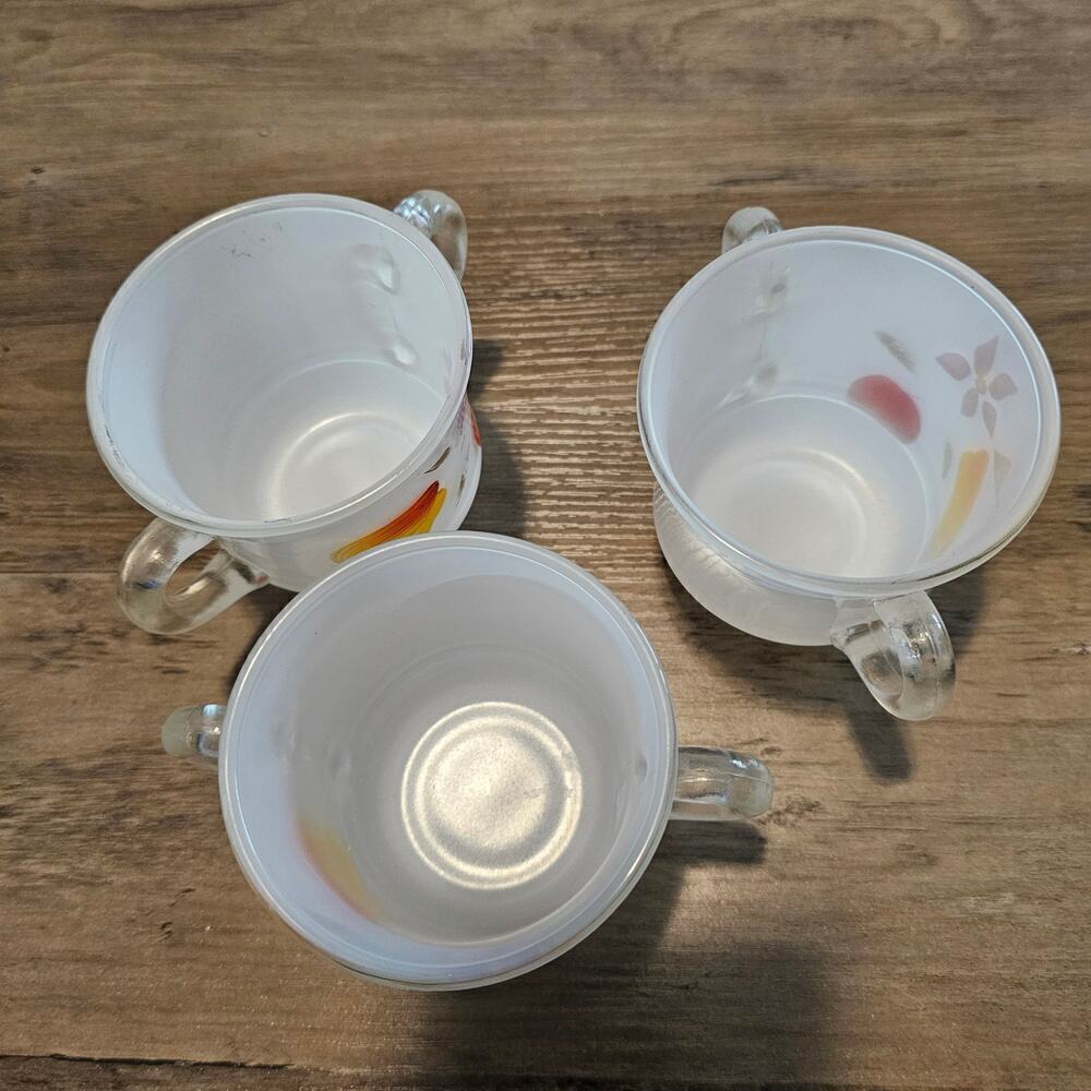 Vintage Bartlett Collins Hand Painted Gay Fad Glass Fruit Creamer Set of 3 MCM - Picture 5 of 14